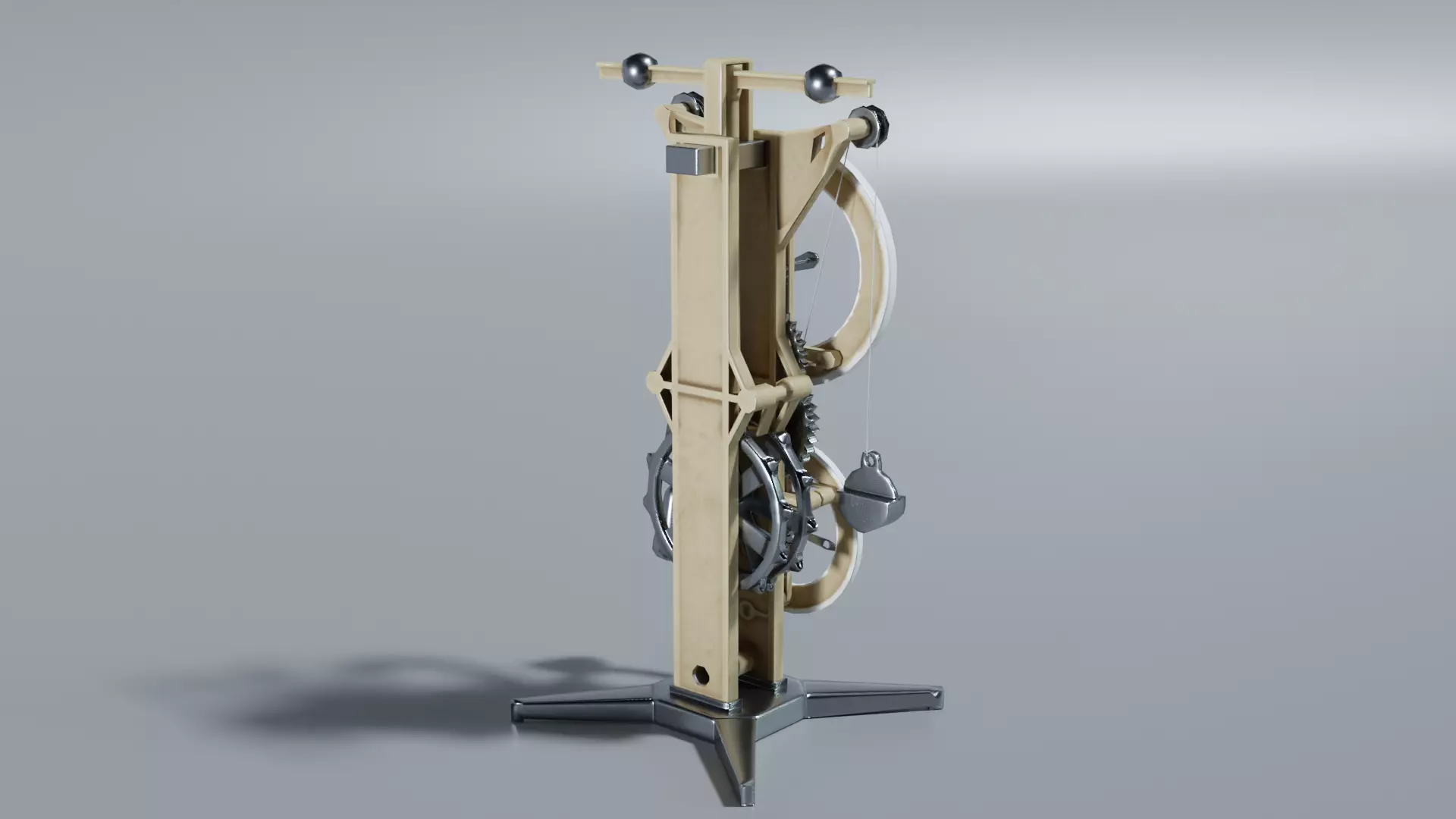 DaVinci Clock Low-poly 3D model_0