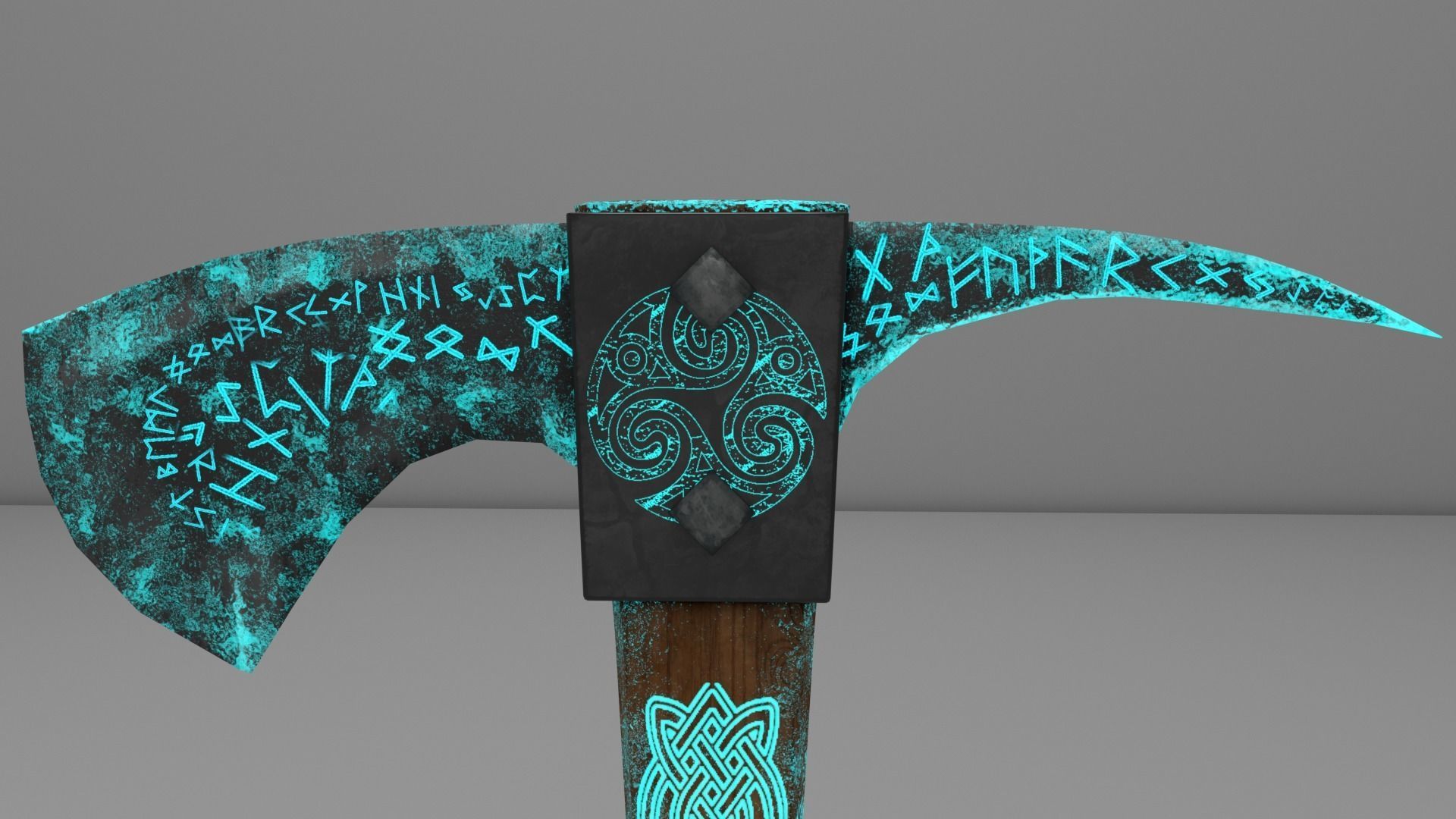 Mystical Scandinavian Ax  low-poly 3Dmodel Low-poly 3D model_4