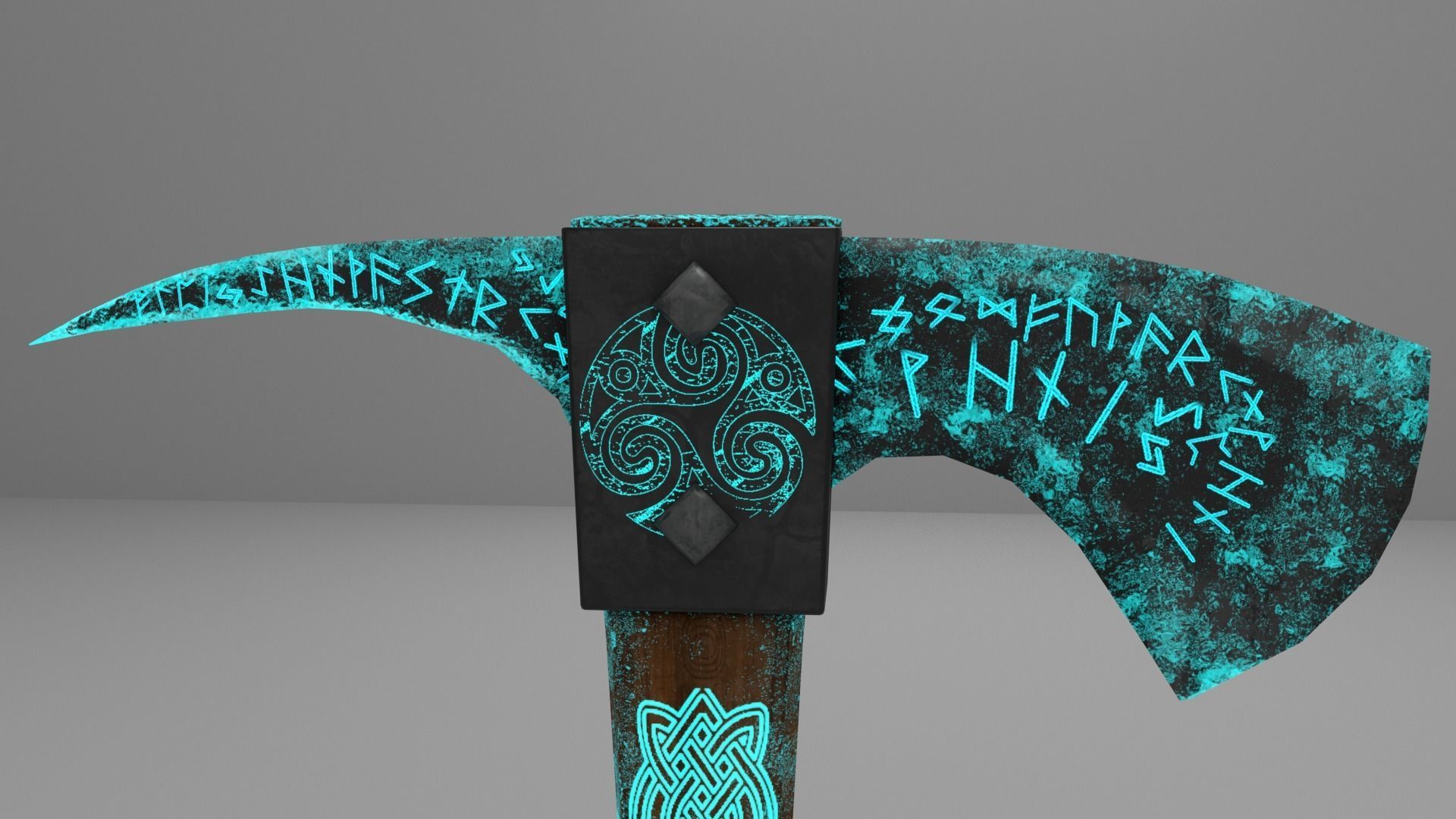 Mystical Scandinavian Ax  low-poly 3Dmodel Low-poly 3D model_3