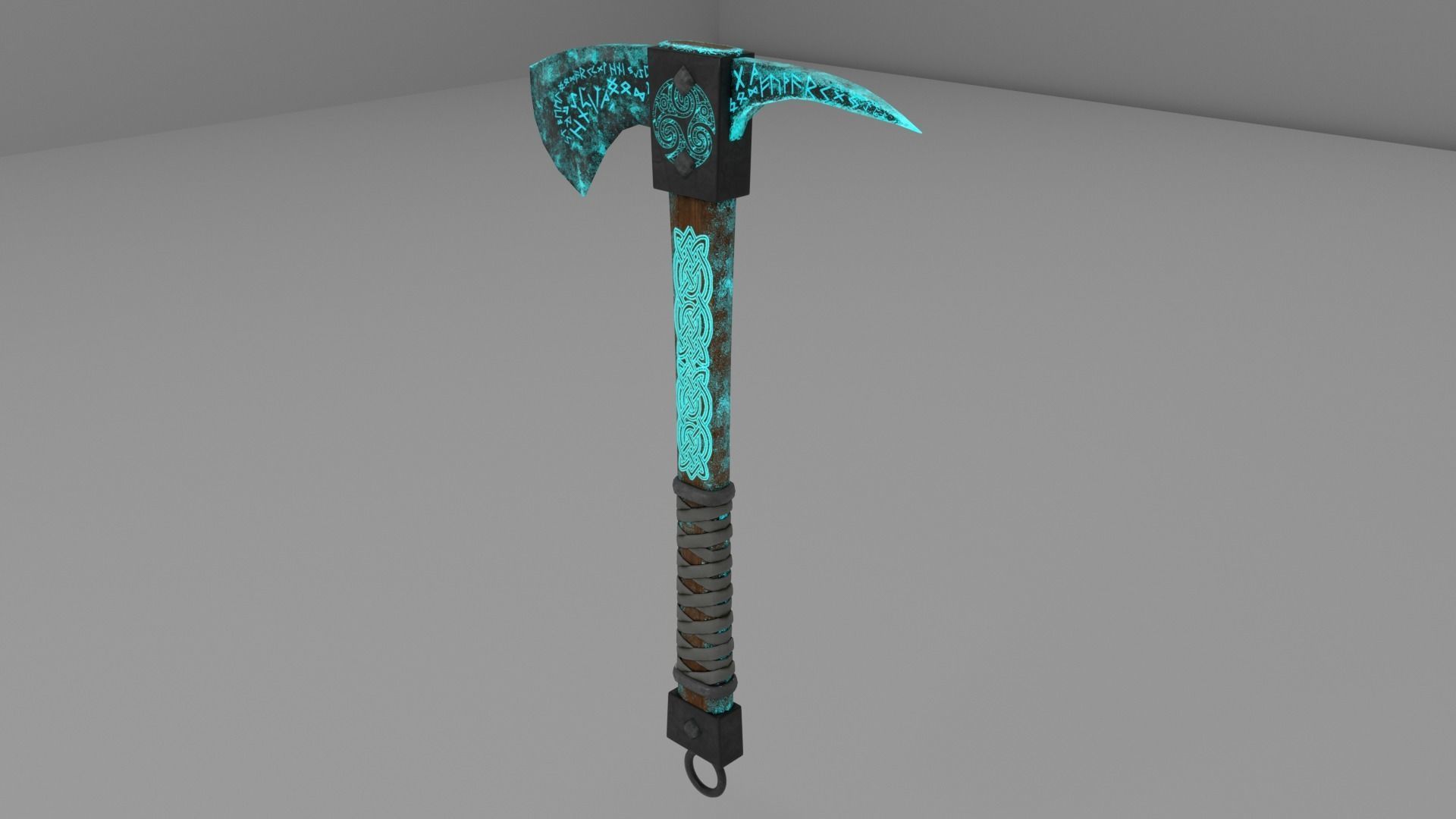 Mystical Scandinavian Ax  low-poly 3Dmodel Low-poly 3D model_1