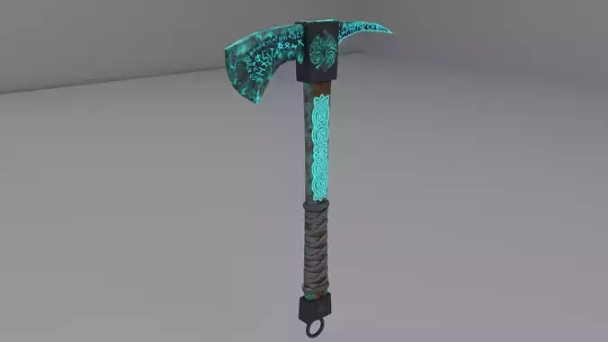 Mystical Scandinavian Ax  low-poly 3Dmodel