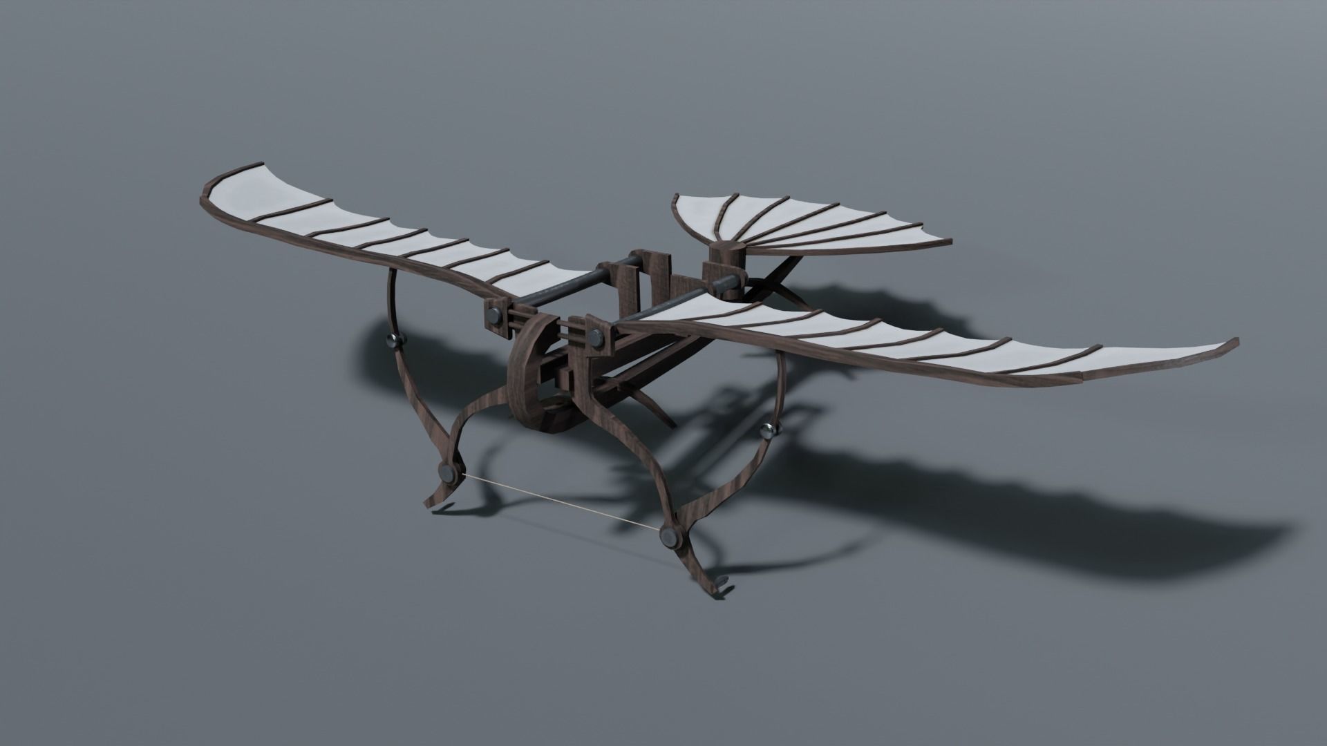 DaVinci Flying Machine Low-poly 3D model_6