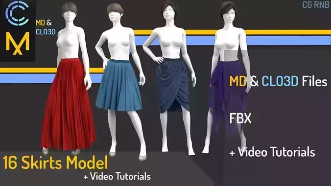 16 Skirt Models and Video Tutorials