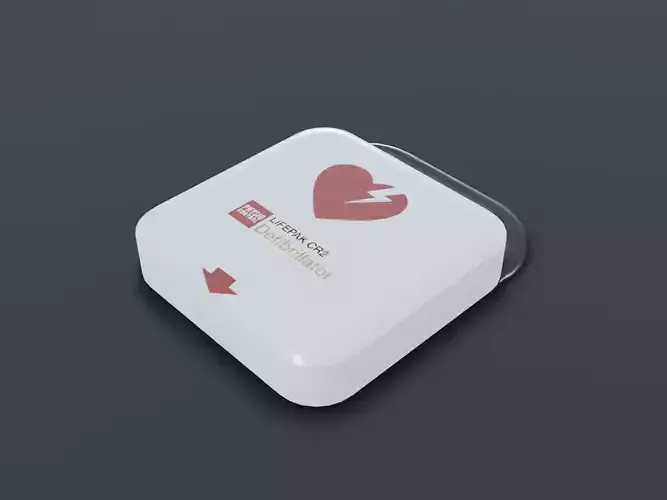 AED CR2 Defibrillator Low-poly 3D model