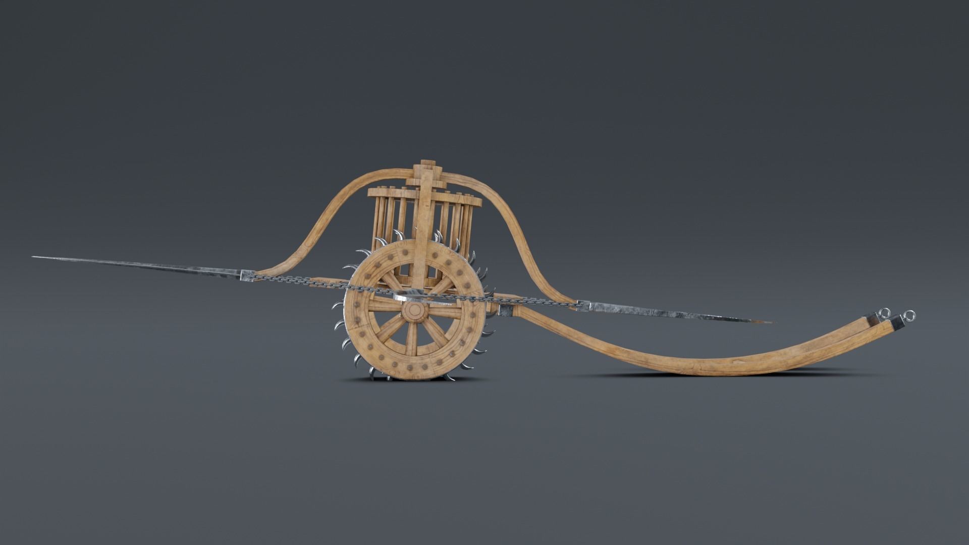 Scythed Charriot - Leonardo da Vinci Low-poly 3D model_3