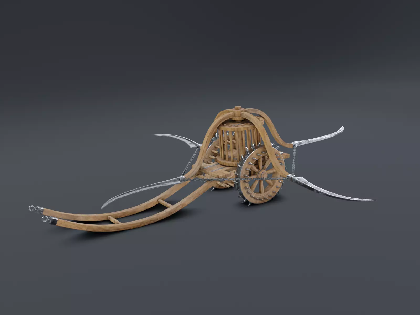 Scythed Charriot - Leonardo da Vinci Low-poly 3D model_0