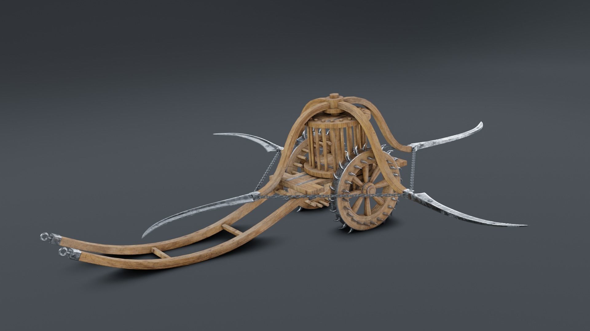 Scythed Charriot - Leonardo da Vinci Low-poly 3D model_1