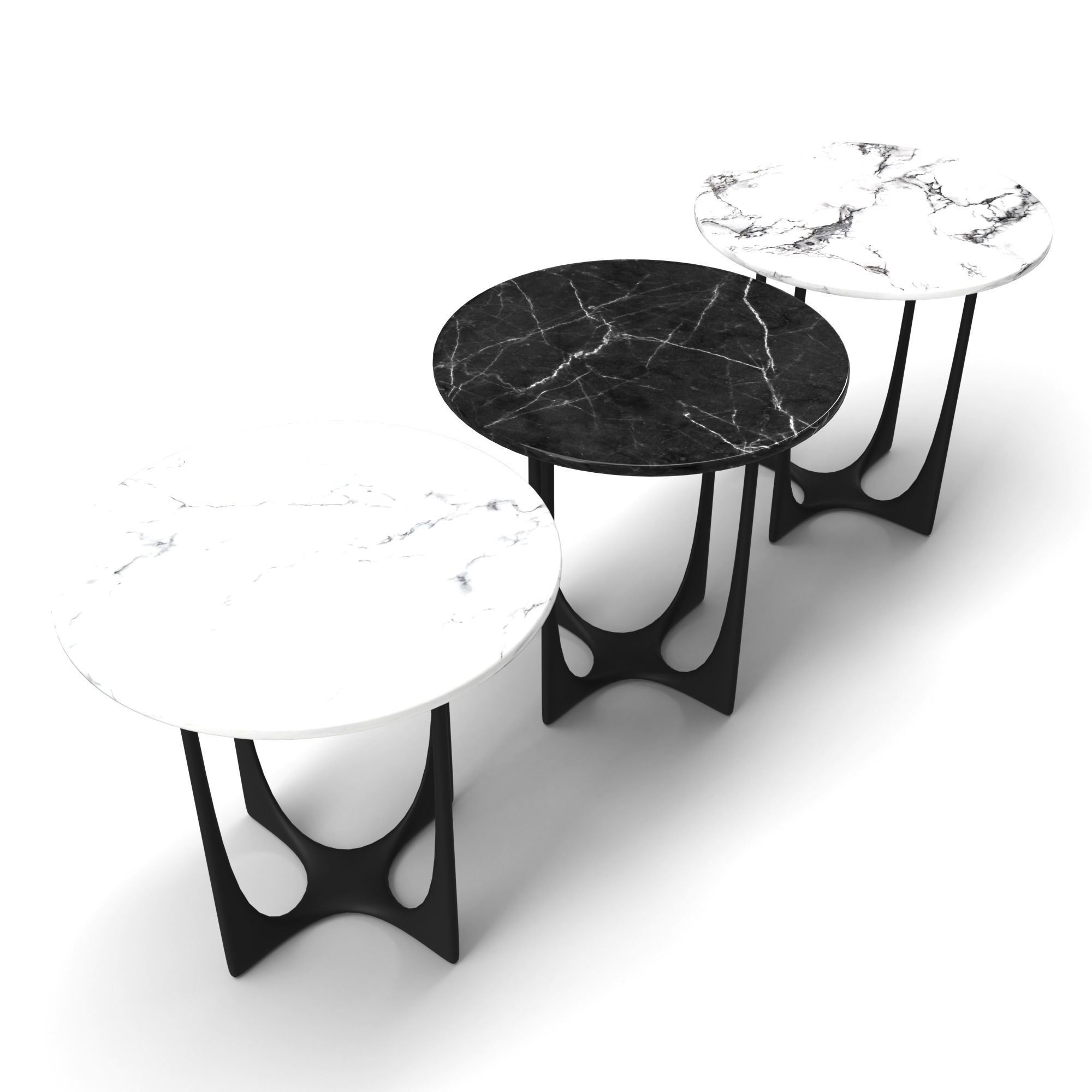Table marble side Low-poly 3D model_2