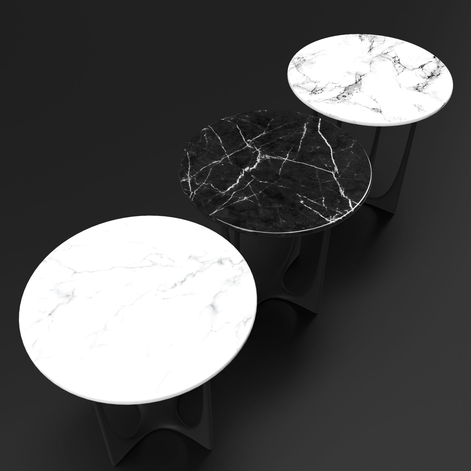 Table marble side Low-poly 3D model_1