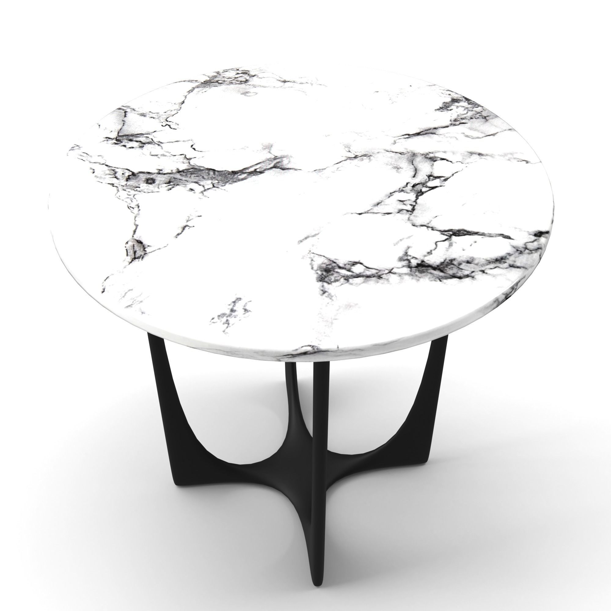 Table marble side Low-poly 3D model_3