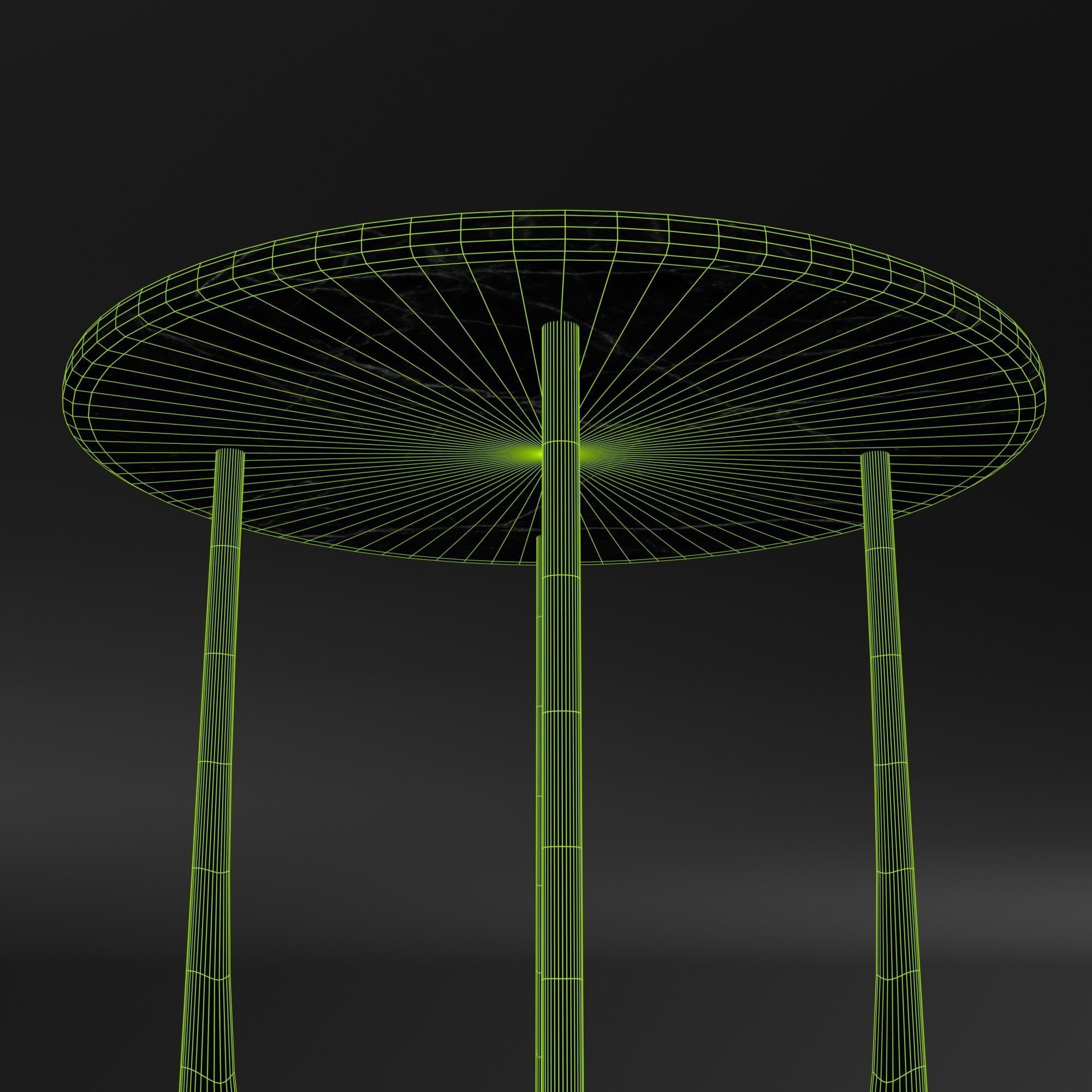 Table marble side Low-poly 3D model_8