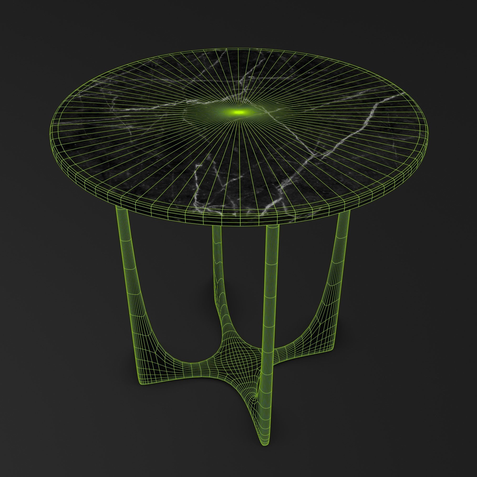 Table marble side Low-poly 3D model_6