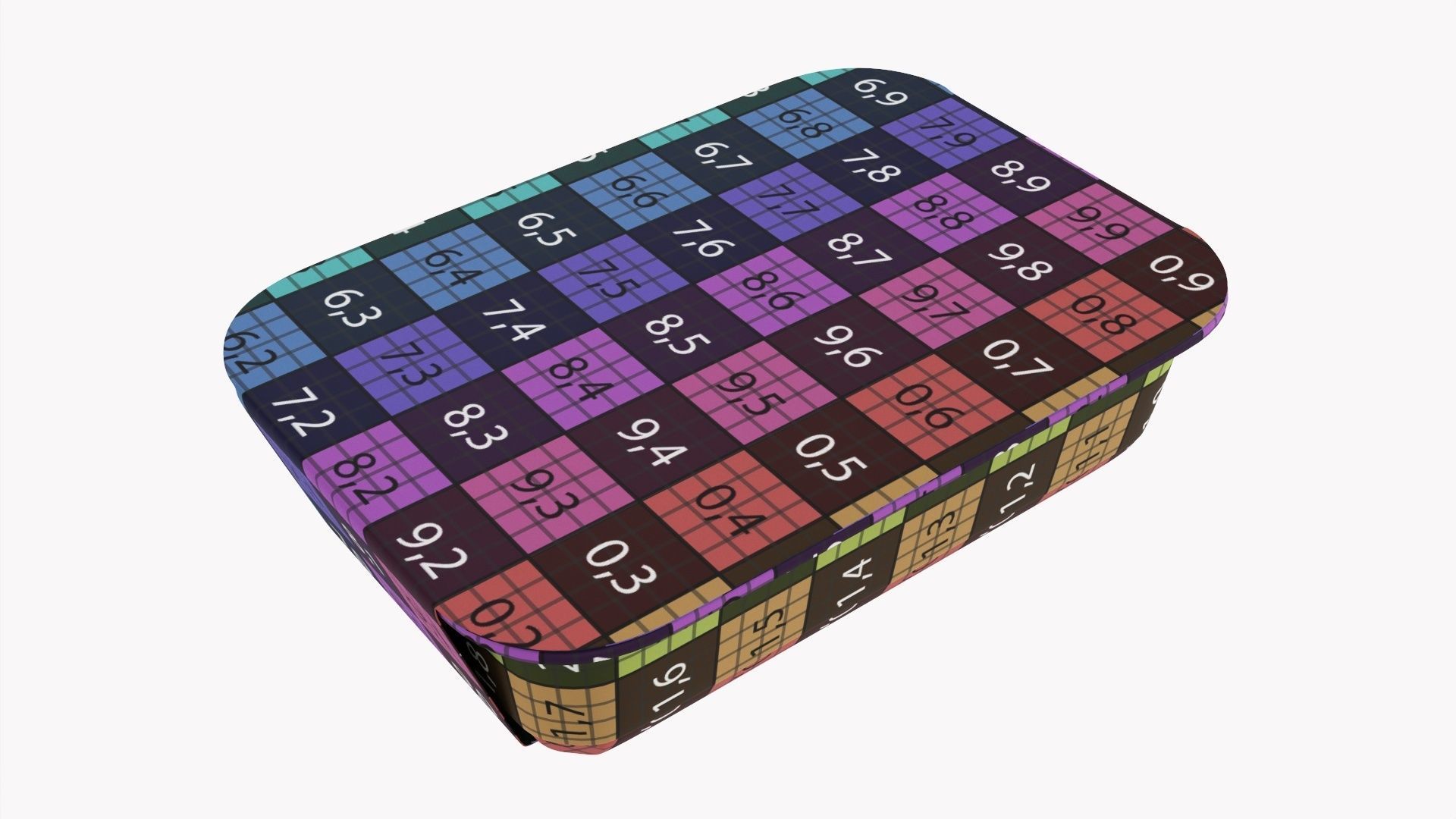 Plastic food container tray box with label mockup 18 3D model_28