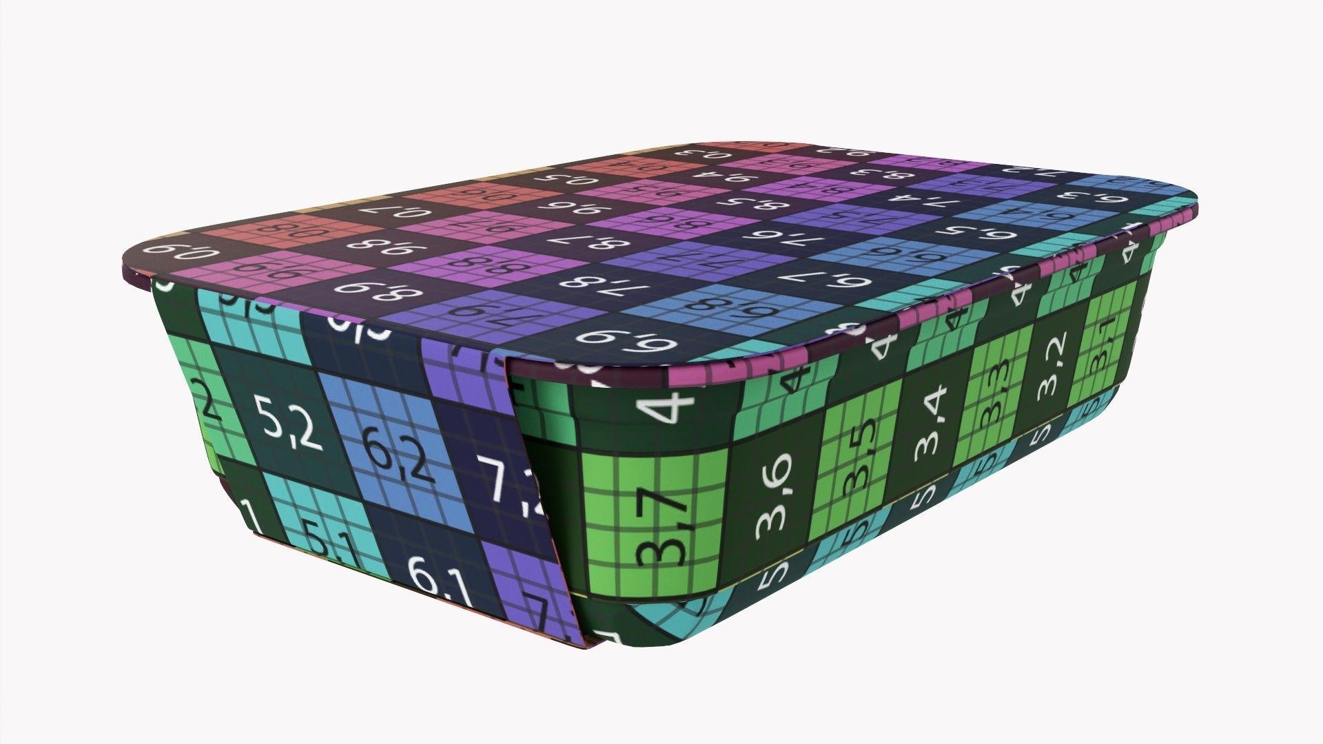 Plastic food container tray box with label mockup 18 3D model_29