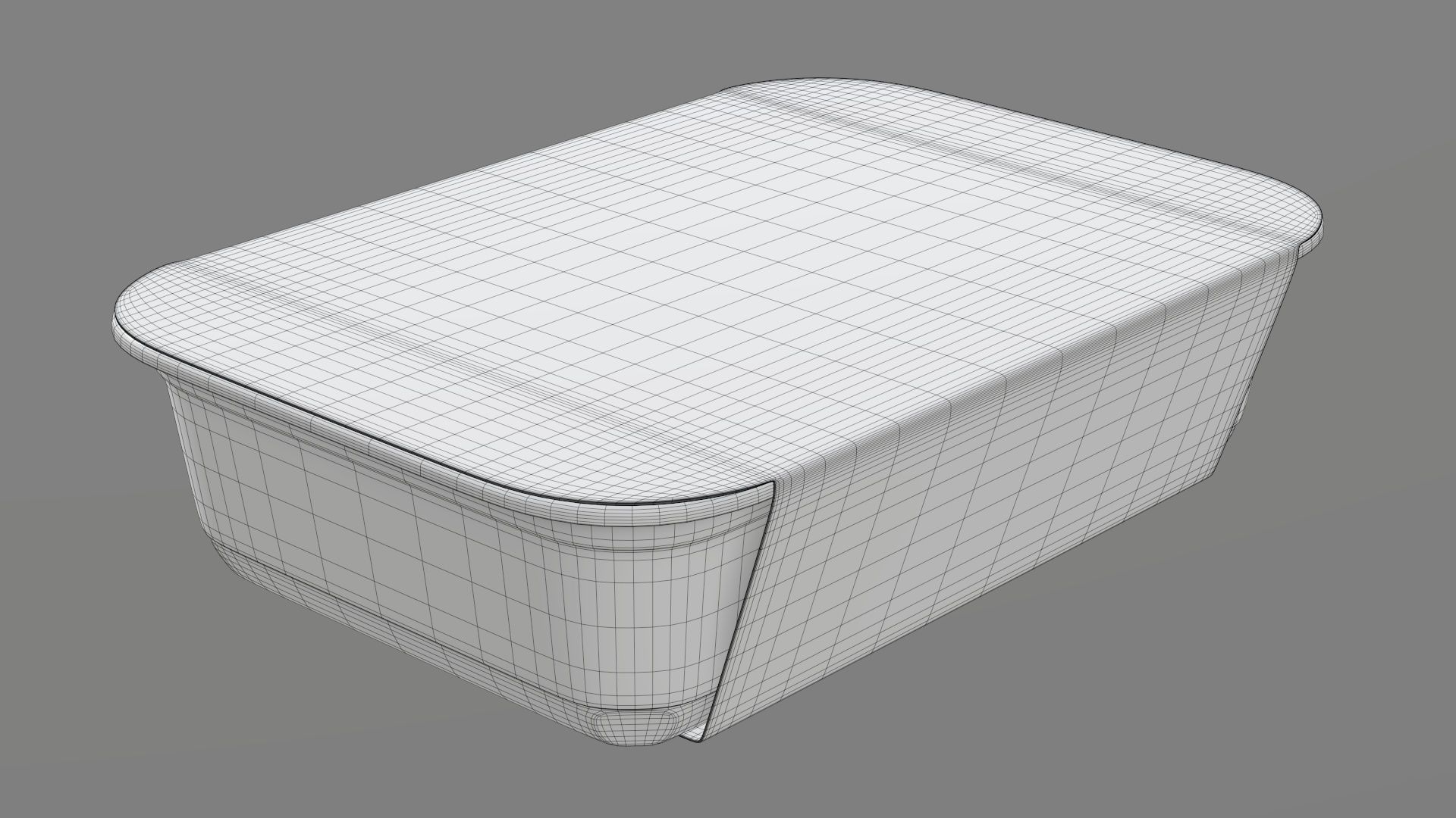 Plastic food container tray box with label mockup 18 3D model_23