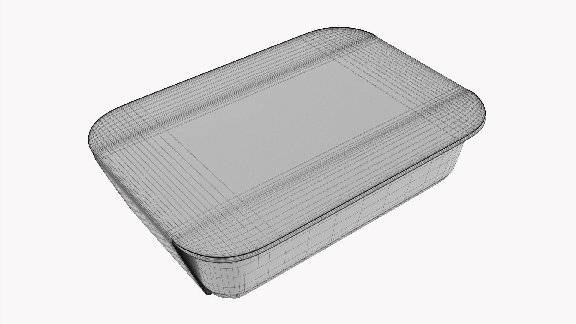 Plastic food container tray box with label mockup 18 3D model_9