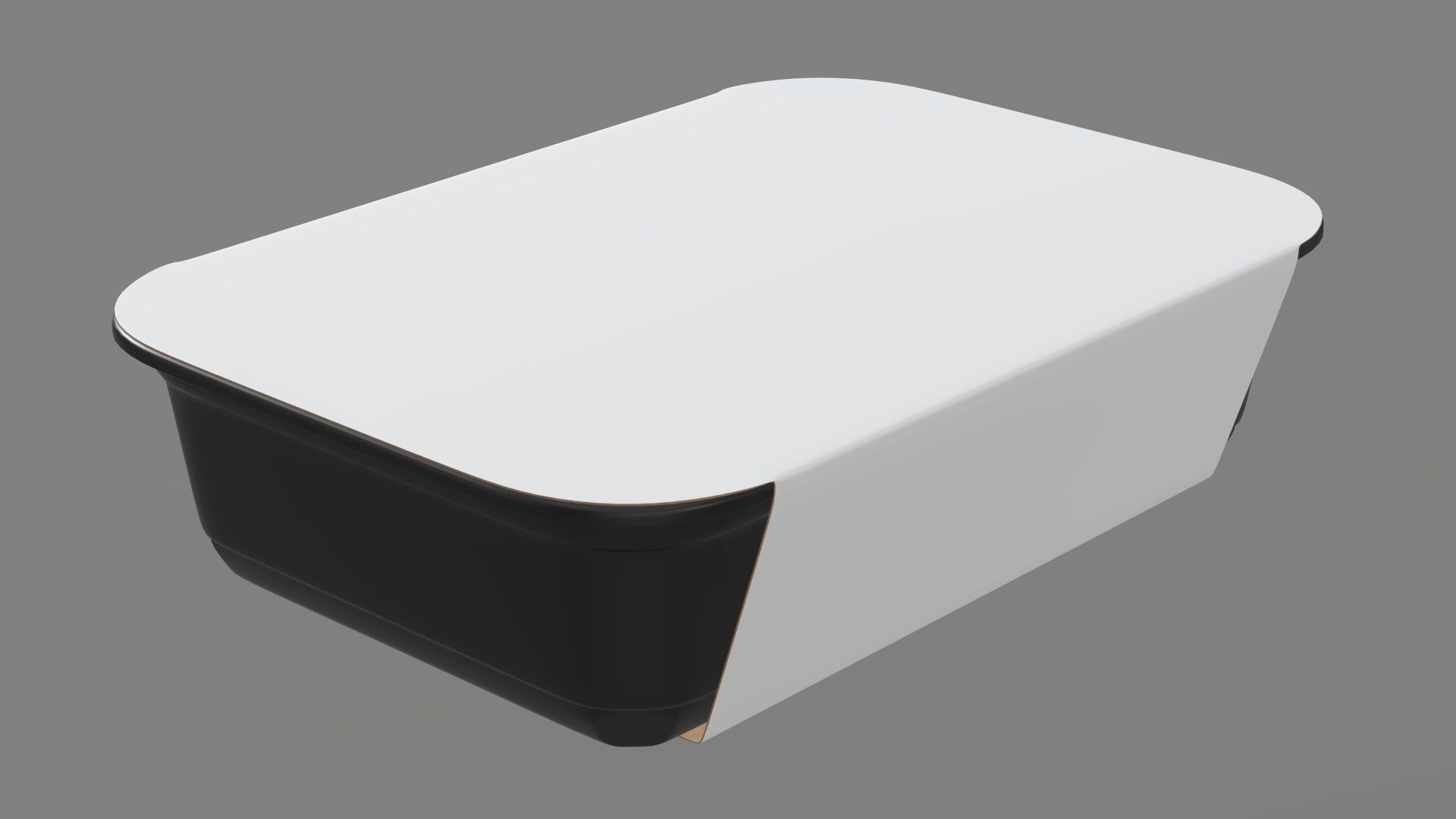 Plastic food container tray box with label mockup 18 3D model_16