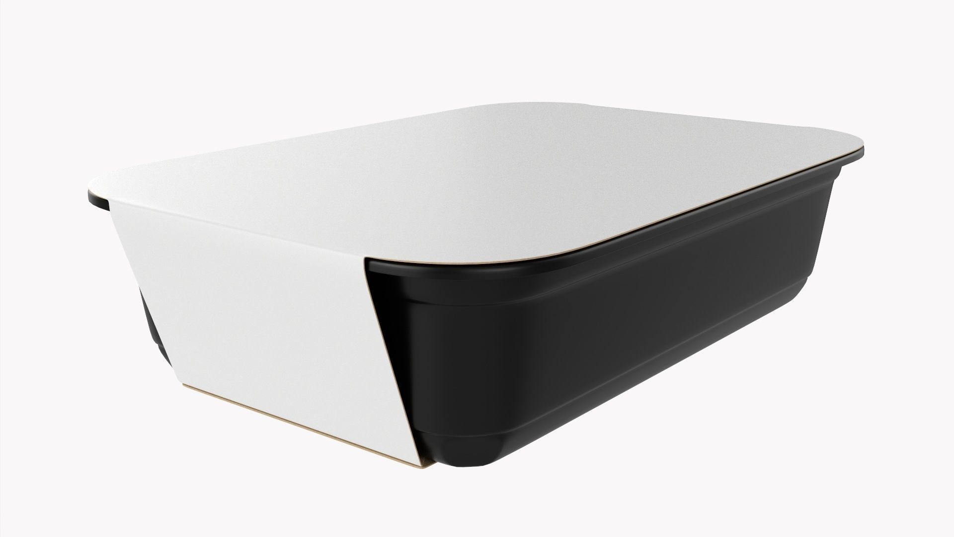 Plastic food container tray box with label mockup 18 3D model_2