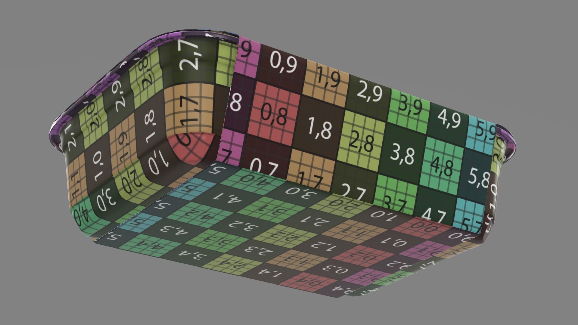 Plastic food container tray box with label mockup 18 3D model_34