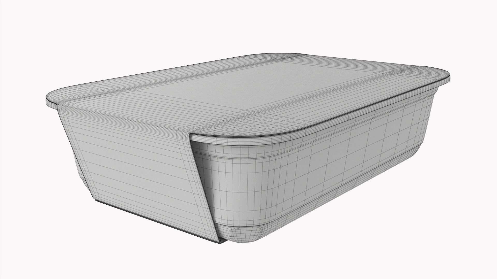 Plastic food container tray box with label mockup 18 3D model_10