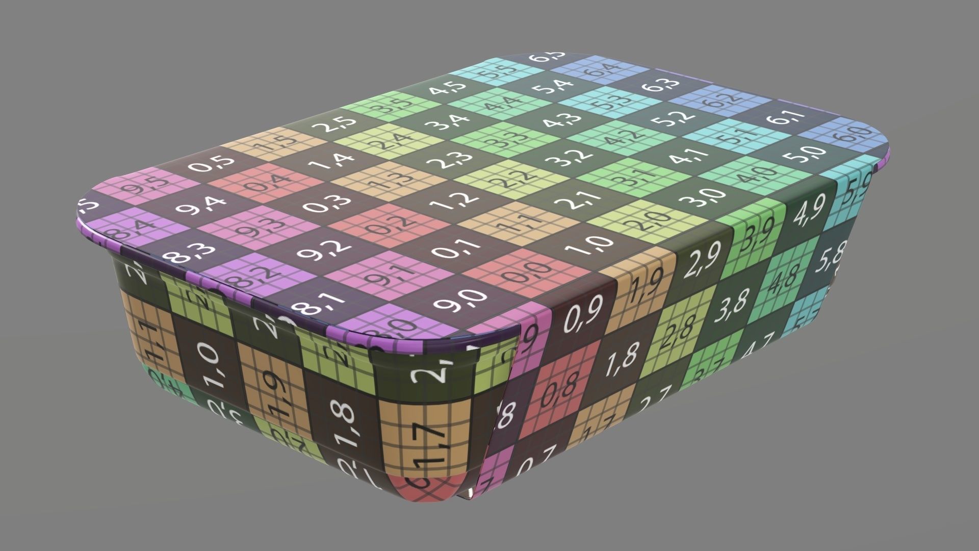 Plastic food container tray box with label mockup 18 3D model_31