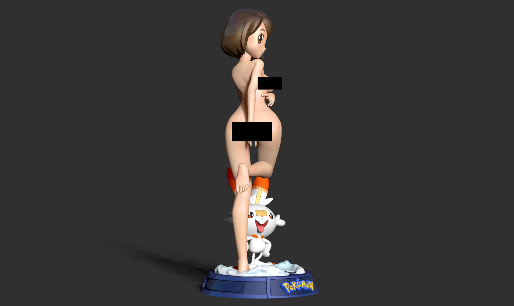 Gloria and Scorbunny 3D print model_12