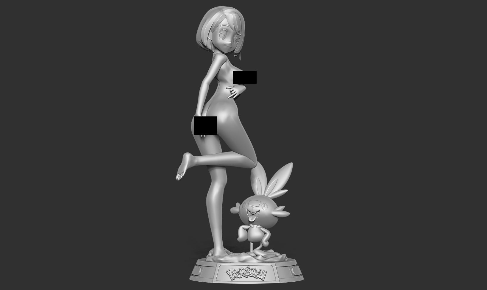 Gloria and Scorbunny 3D print model_9