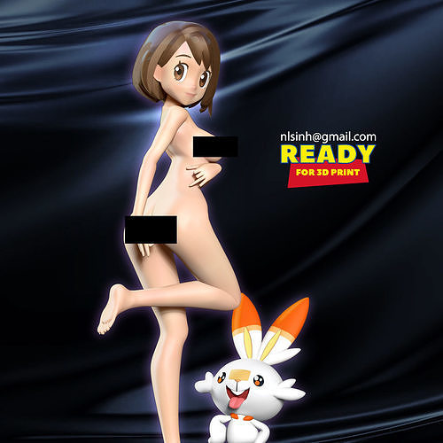 Gloria and Scorbunny 3D print model