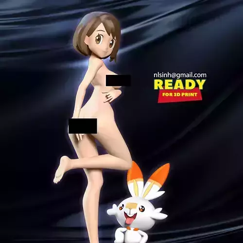 Gloria and Scorbunny 3D print model