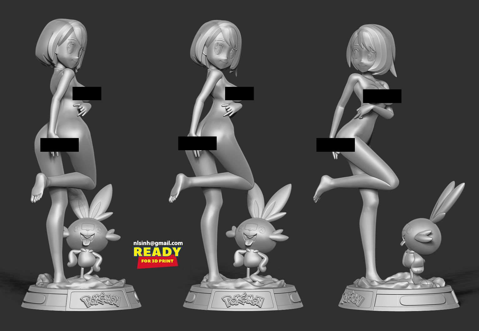 Gloria and Scorbunny 3D print model_3