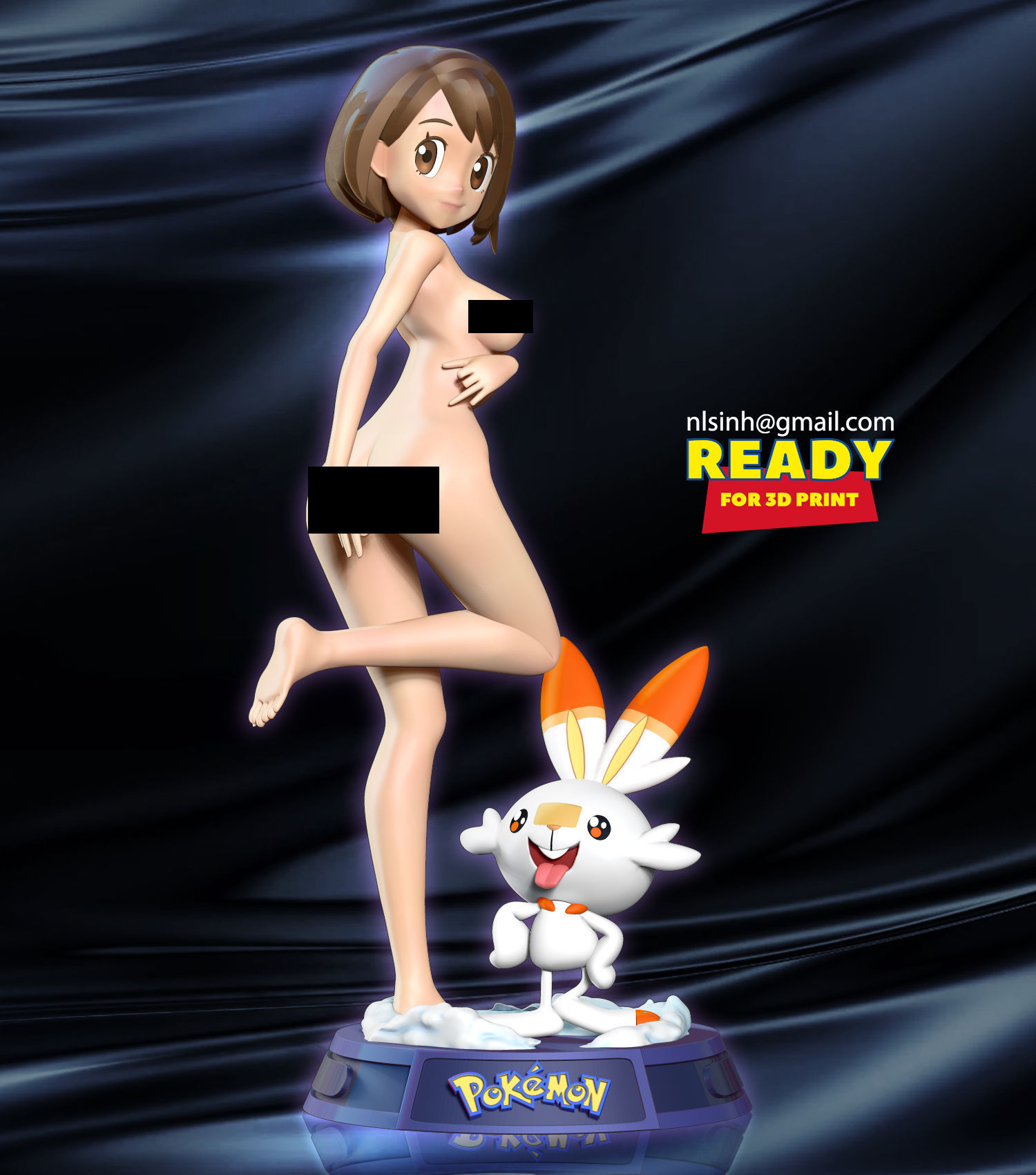 Gloria and Scorbunny 3D print model_5