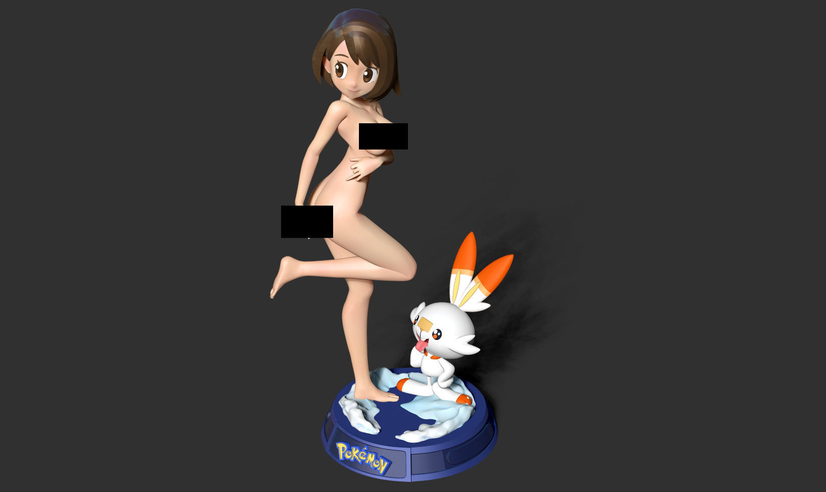 Gloria and Scorbunny 3D print model_14