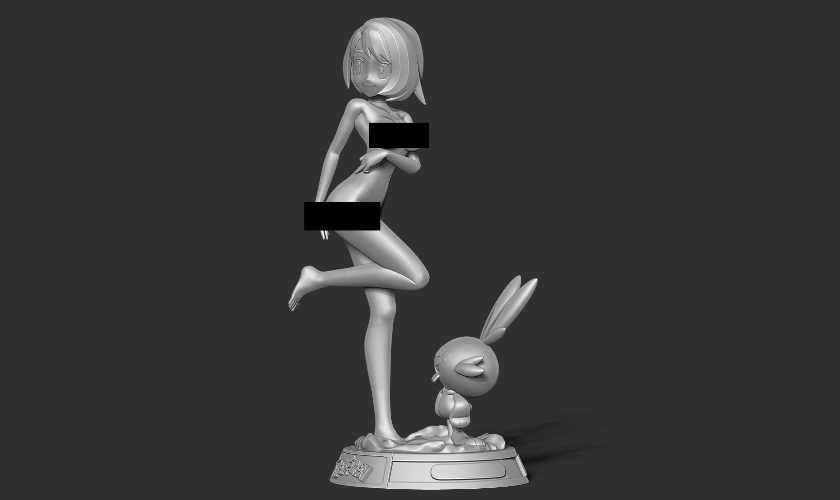 Gloria and Scorbunny 3D print model_11