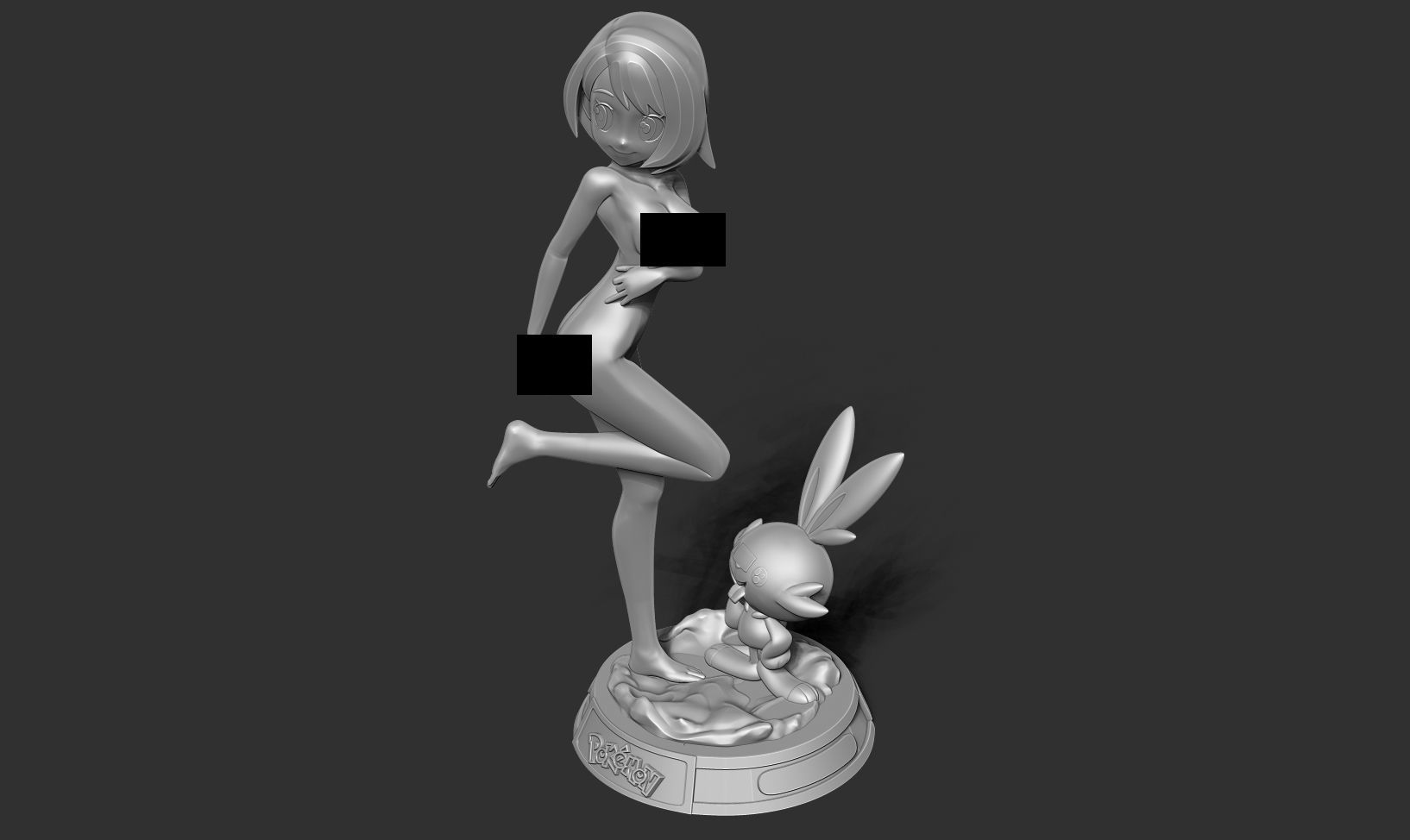 Gloria and Scorbunny 3D print model_17