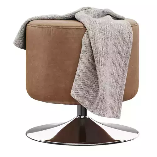 Plump leather ottoman 3D model