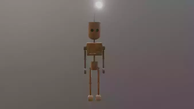 Wooden Robot Rigged