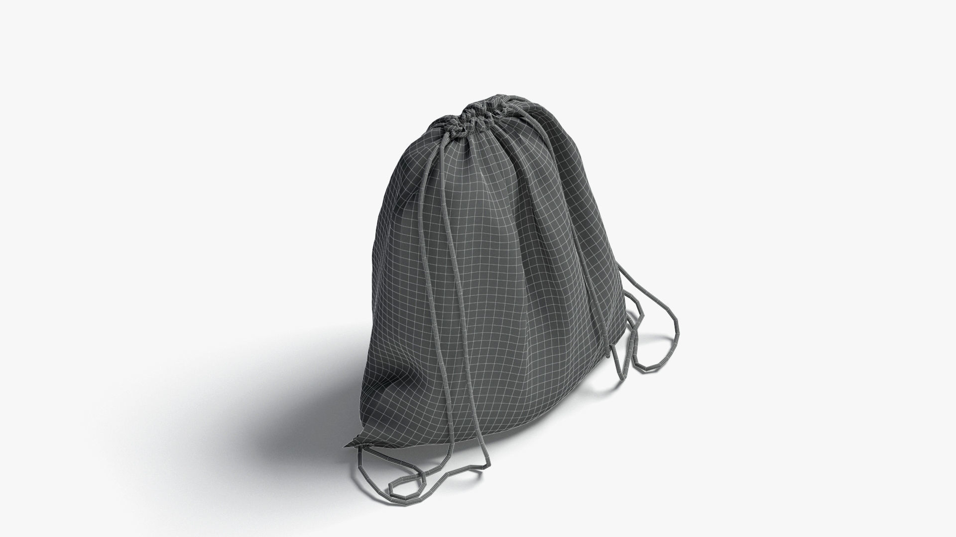 Drawstring Backpack Low-poly 3D model_6