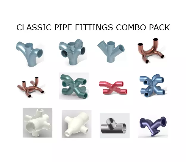 CLASSIC PIPE FITTINGS COMBO PACK 3D Model Collection_0