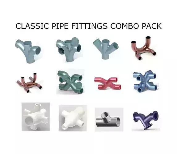 CLASSIC PIPE FITTINGS COMBO PACK 3D Model Collection