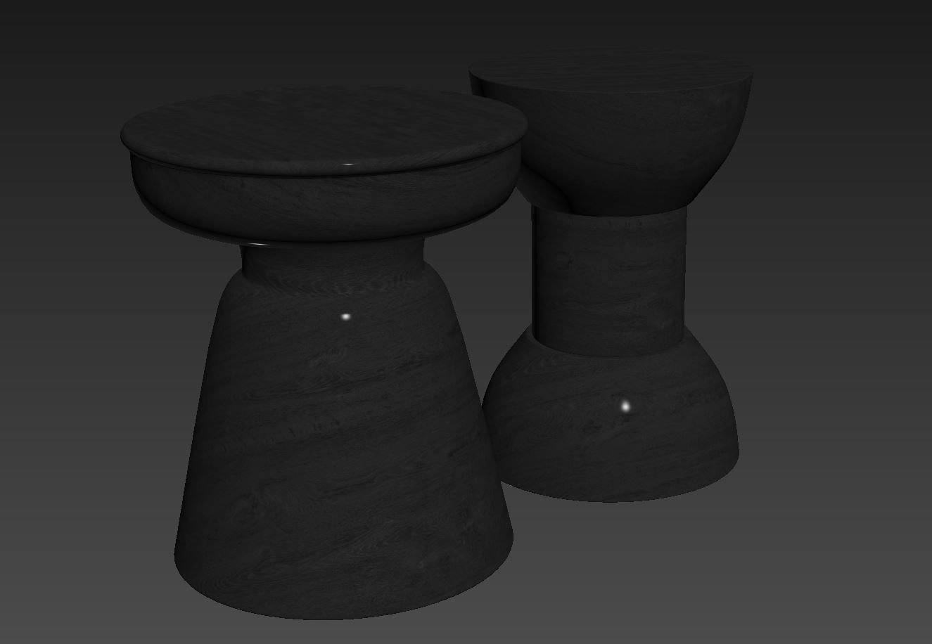 Sage and Wisdom Table Stool Matte Black 3D model_4