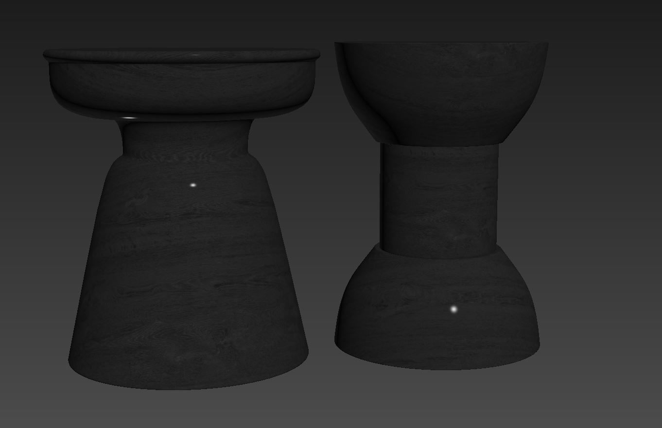 Sage and Wisdom Table Stool Matte Black 3D model_6