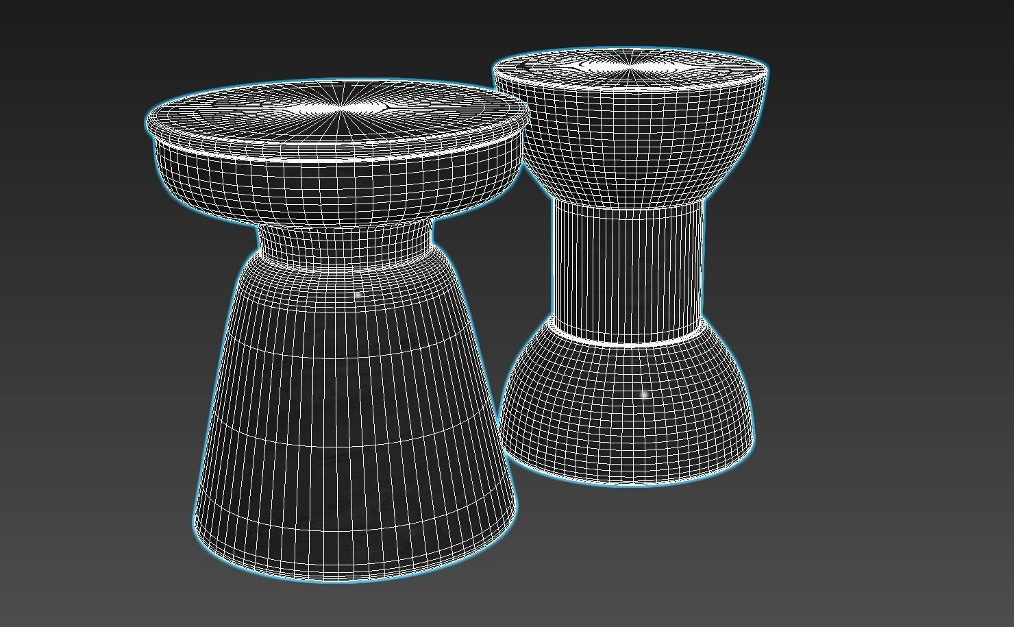 Sage and Wisdom Table Stool Matte Black 3D model_7