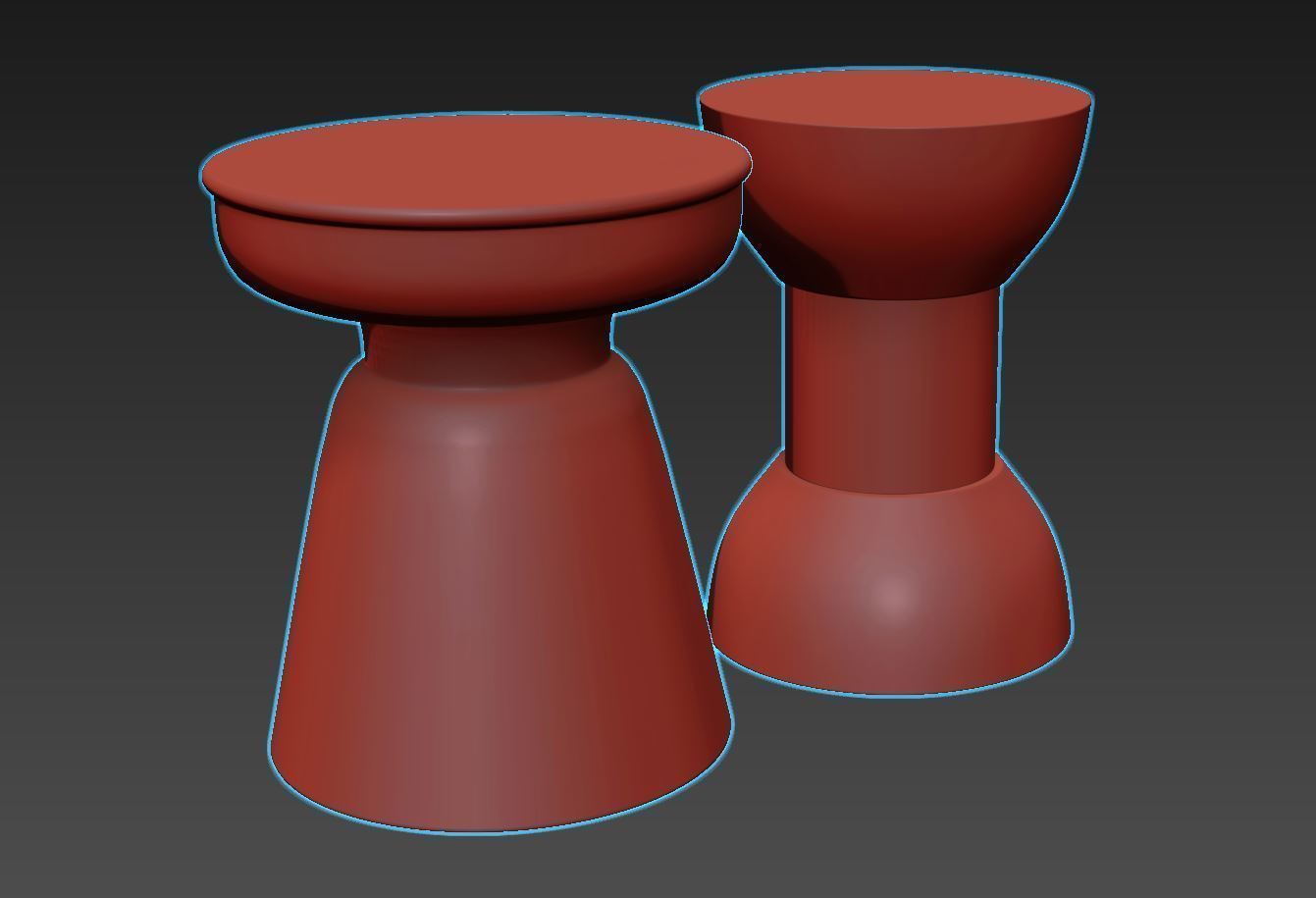 Sage and Wisdom Table Stool Matte Black 3D model_8