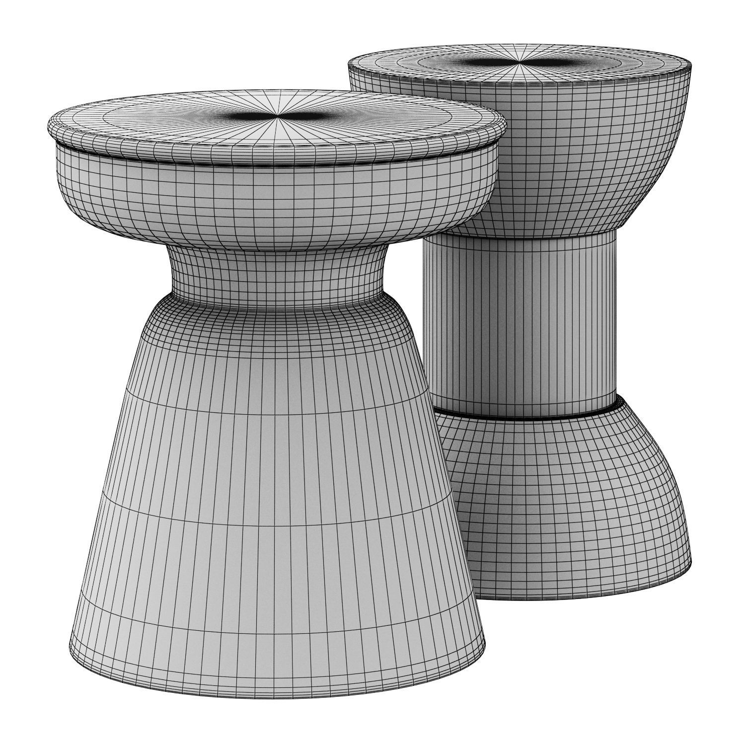 Sage and Wisdom Table Stool Matte Black 3D model_3