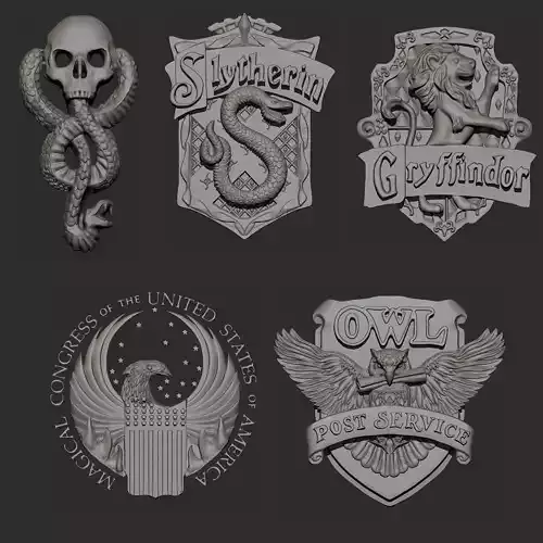 Potter Universe - 5 logos - OBJ and STL 3D print model