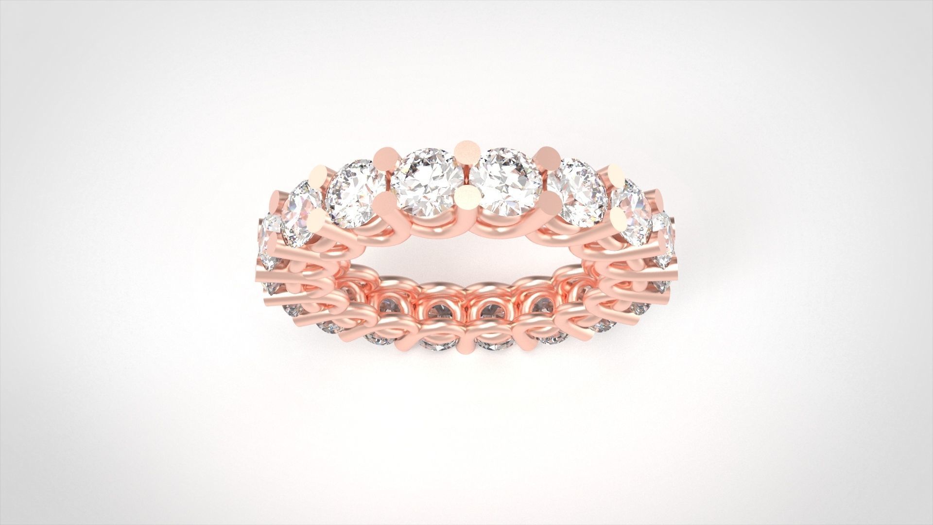 Model 496 Pave Diamond Ring 53 EU Size  3D print model_1