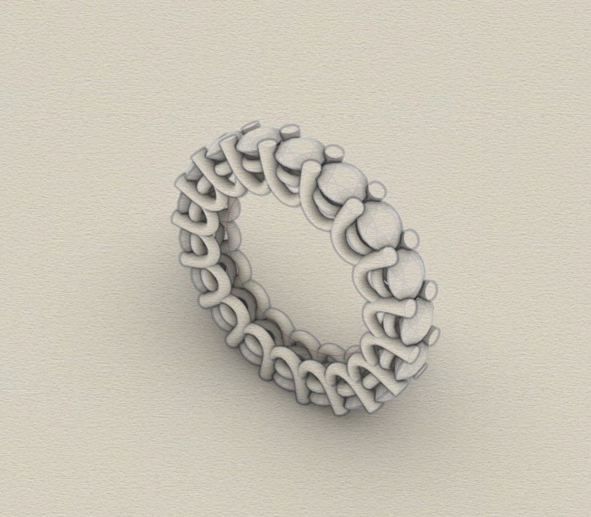 Model 496 Pave Diamond Ring 53 EU Size  3D print model_9