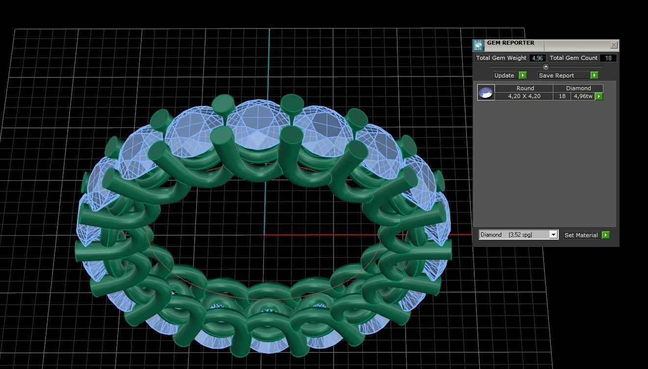 Model 496 Pave Diamond Ring 53 EU Size  3D print model_13