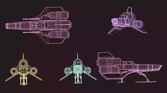 Scifi Spaceship    Viper Mark II Free low-poly 3D model