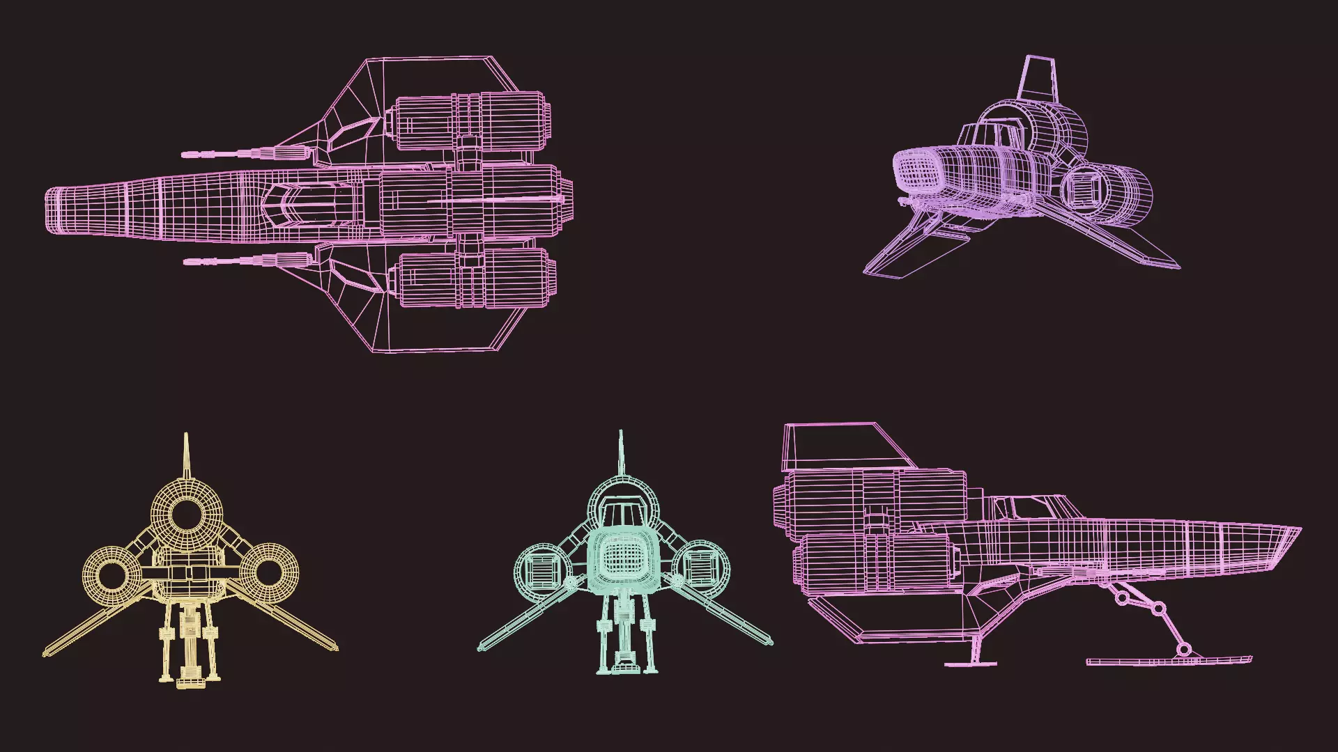 Scifi Spaceship Viper Mark II Free low-poly 3D model